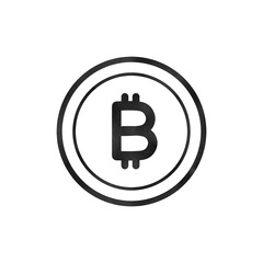 Watercolor Bitcoin Icon - Cryptocurrency Symbol in Circle