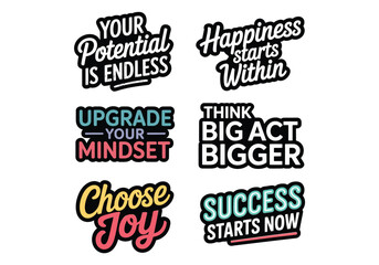 Inspirational quotes and empowering affirmations with vibrant typography vector illustration