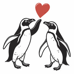 Obraz premium penguin with heart