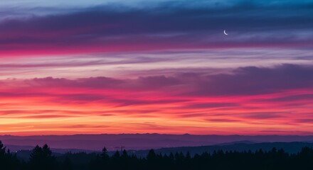 Fototapeta premium Chromatic Horizon's Embrace AI Generated