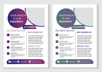 Modern a4 business flyer template layout Design medical flyer Design with circular shape