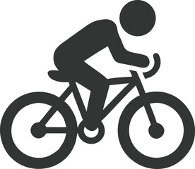 Obraz premium Cycling Cyclist Icon Silhouette on Bike Over White Background