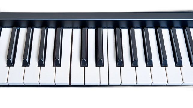 A keyboard piano isolated on a plain white background