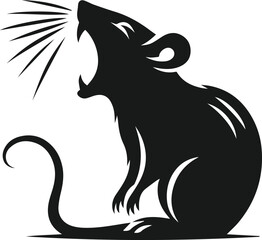 Rat silhouette animal black vector