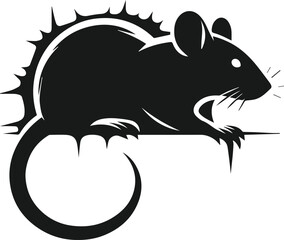 Rat silhouette animal black vector