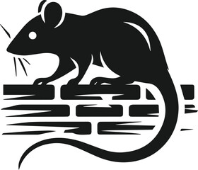 Rat silhouette animal black vector