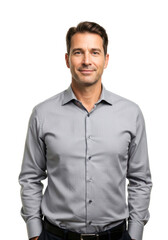 Fototapeta premium Mature project manager in a polished outfit, beaming with pride and confidence