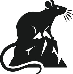 Rat silhouette animal black vector