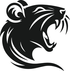 Rat silhouette animal black vector