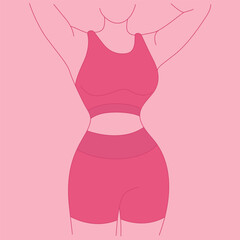 Perfect slim toned young of the Women. sporty women in sportswear, shorts butt icon for mobile apps, slim body.