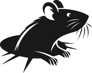 Rat silhouette animal black vector