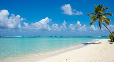 Fototapeta premium Azure Embrace: Island Serenity AI Generated