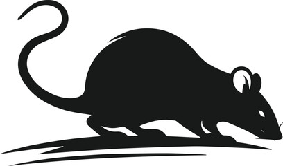 Rat silhouette animal black vector
