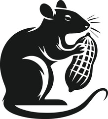 Rat silhouette animal black vector