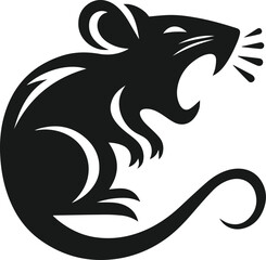 Rat silhouette animal black vector