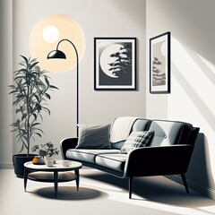 Stylish Contemporary Living Room with Minimalist Decor