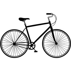 A detailed vector silhouette of a bicycle