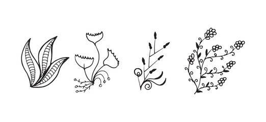 Set handmade leaves collection