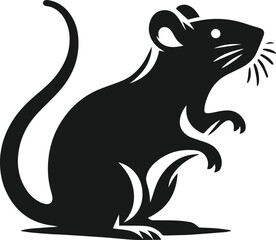 Rat silhouette animal black vector