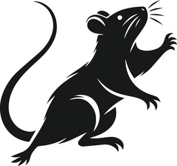 Rat silhouette animal black vector