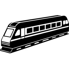 A detailed vector silhouette of a train