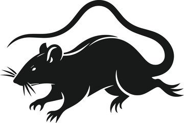 Rat silhouette animal black vector