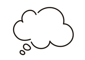 線幅の編集が可能。シンプルでおしゃれな雲型の手描きの吹き出しのベクターイラスト