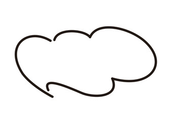 線幅の編集が可能。シンプルでおしゃれな雲型の手描きの吹き出しのベクターイラスト