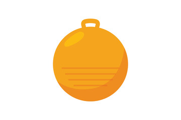 Bright orange gym ball illustration used in fitness, yoga, and rehabilitation training. Fun and versatile design.