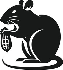 Rat silhouette animal black vector
