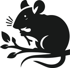 Rat silhouette animal black vector