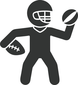 recommend clip art: Silhouette American Football Player with Helmet Throwing, Transparent Background