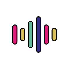 Sound Wave icon isolated on a white background. Vector illustration.