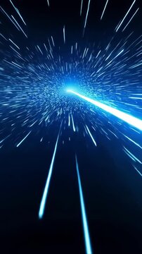 Hypnotic Blue Light Speed Streaks in Space - Futuristic Animation with Dynamic Motion & Sci-Fi Effects