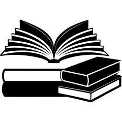 open book on black background