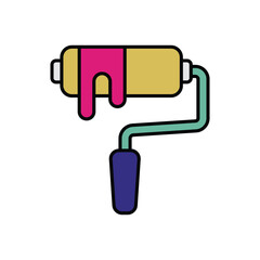 Paint Roller icon isolated on a white background. Vector illustration.