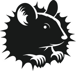 Rat silhouette animal black vector