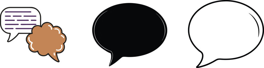 Communication Bubbles Speech, Thought, Blank, Text, Dialogue, Icons, Chat, Message, Symbols, Design