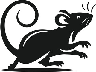 Rat silhouette animal black vector