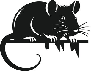 Rat silhouette animal black vector