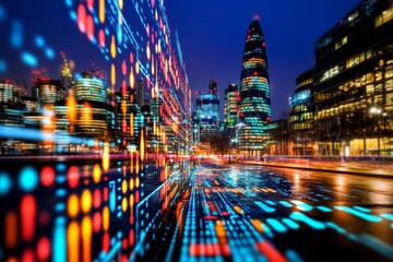 Obraz premium A bustling modern cityscape at dawn. Generative AI