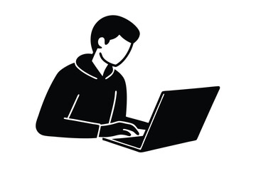 Taking Notes on a Laptop Illustration

