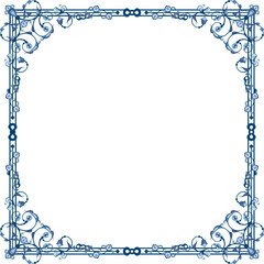 Vector ornamental floral frame series. Page decoration designs in Oriental and Turkish style, great for greeting cards and wedding invitations. Blue and violet colors.