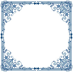 Vector ornamental floral frame series. Page decoration designs in Oriental and Turkish style, great for greeting cards and wedding invitations. Blue and violet colors. © Vallentin Vassileff