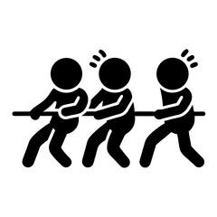 Happy family jumping in a joyful vector scene with dancing and sports silhouettes