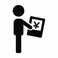 Vector illustration of a man and woman with a sign and key, symbolizing tools, repair, and business service in a modern tech design