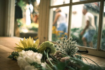 fresh flowers in floral studio