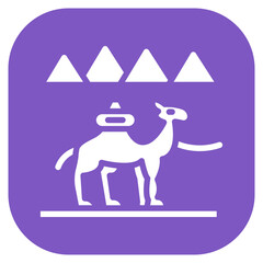 Camel Caravan Vector Icon