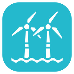 Offshore Wind Farm Vector Icon