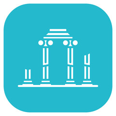 Ancient Ruins Landscape Vector Icon